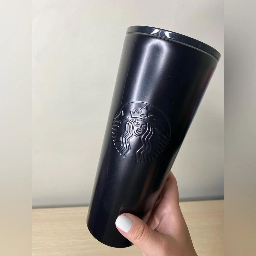 Starbucks Matte Black Stainless Steel Double Walled Ken Tumbler No Straw 24 oz